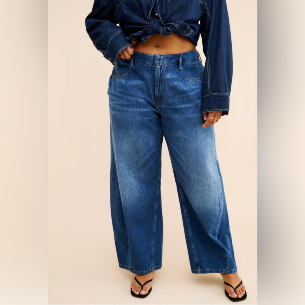 Pilcro Blue Wide Leg Jeans - Picture 6 of 8